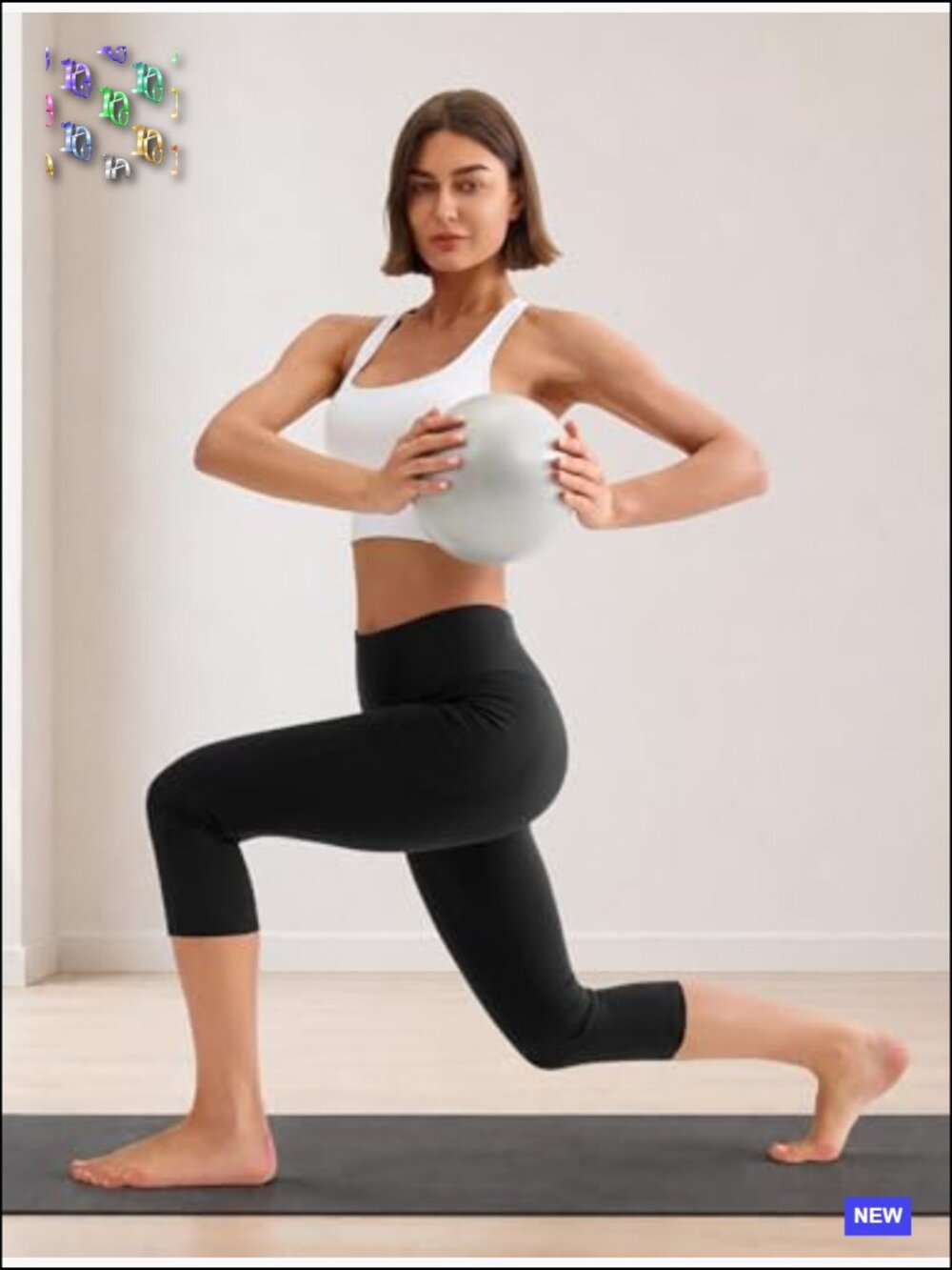 High Waisted Capri Leggings with Pockets for Yoga Gym Athletic Workout - Picture 5 of 7